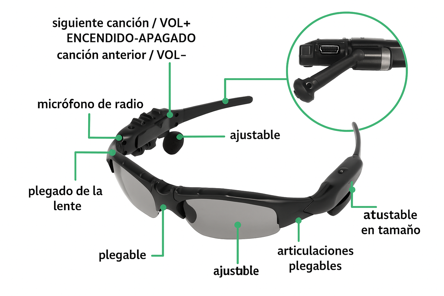 GAFAS INTELIGENTES CON BLUETOOTH